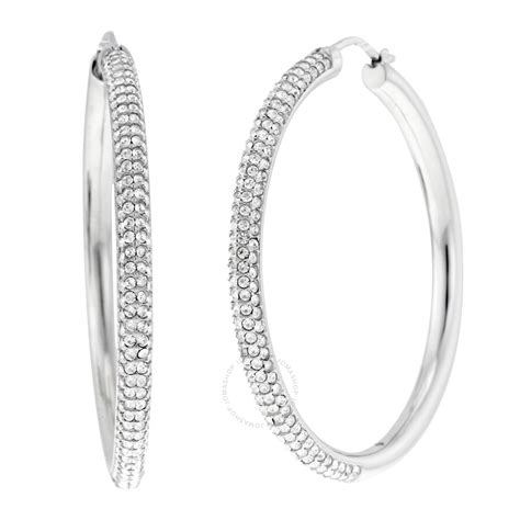 michael kors earrings silver|michael kors silver hoop earrings.